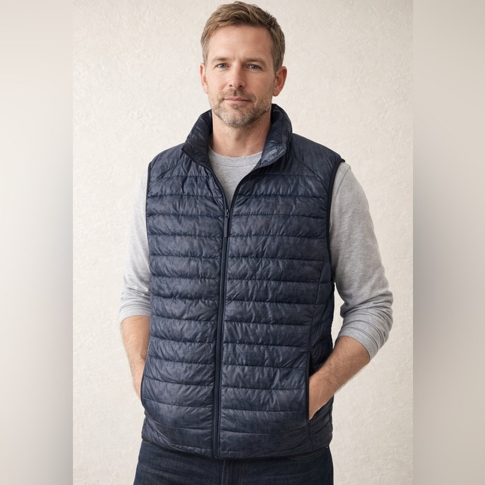 UNIQLO Men's Lightweight Down Quilted Vest XL Dark Navy Blue Gorpcore